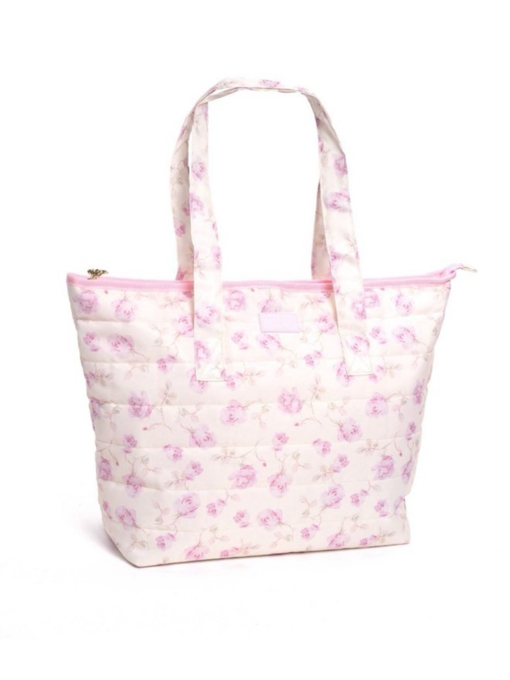 LoveShackFancy x Target - Yoobi Ribbon Rosa Quilted Weekender Tote Bag Rose Dusk - Picture 2 of 4